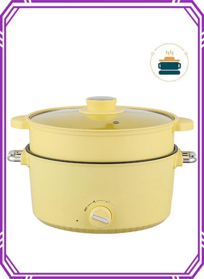 APEX Electric Cooker, 3L Non-Stick Sauté Pan, Hot Pot Electric with Steamer, Multi-functional Cooker for Stir Fry, Steak, Noodles, Soup Soup with Power Adjustment - Image 1