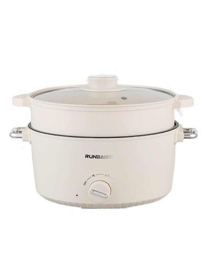 Electric Cooker, 3L Non-Stick Sauté Pan, Hot Pot Electric with Steamer, Rice Cooker, Multi-functional Cooker for Stir Fry, Steak, Noodles, with Power Adjustment - Image 2