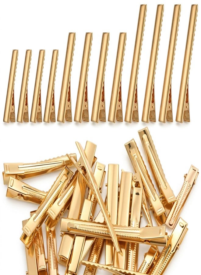 Xosjska 30 Pcs Metal Hair Clips for Crafts, Gold Alligator Hair Clips, 3 Sizes (3" 2.2" 1.8") Large Metal Golden Hair Clips for Thick &Thin Hair, Bow Making, Crafts, Salon Styling - Image 1