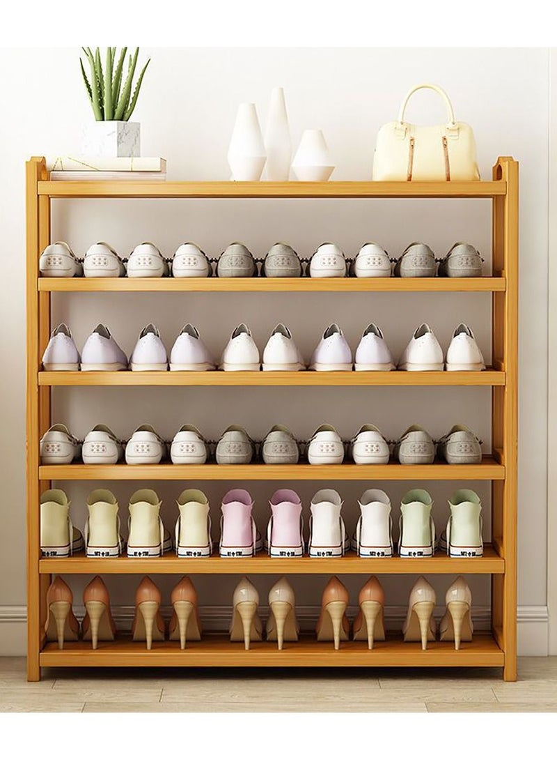 Blueland 6Tier Wooden Shoe Rack Bamboo Shoes Cabinet Free Standing Entryway Shoe Tower Shelf Shoes Organizer MultiFunction Organizer Boots Storage Shelf Modern House Furniture Home Office Stands  - Image 1