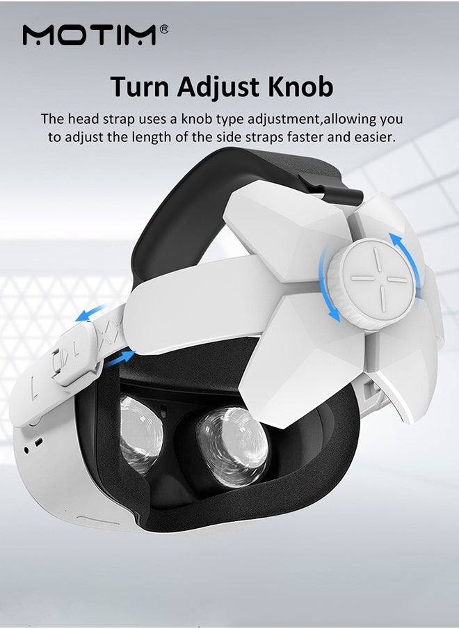 موتيم - حزام رأس قابل للتعديل ل Oculus Quest 2 3 في 1 بديل لسماعة رأس Elite Strap VR راحة محسنة وملحقات VR للانغماس في الألعاب متوافقة مع Oculus Quest 2 - Image 1