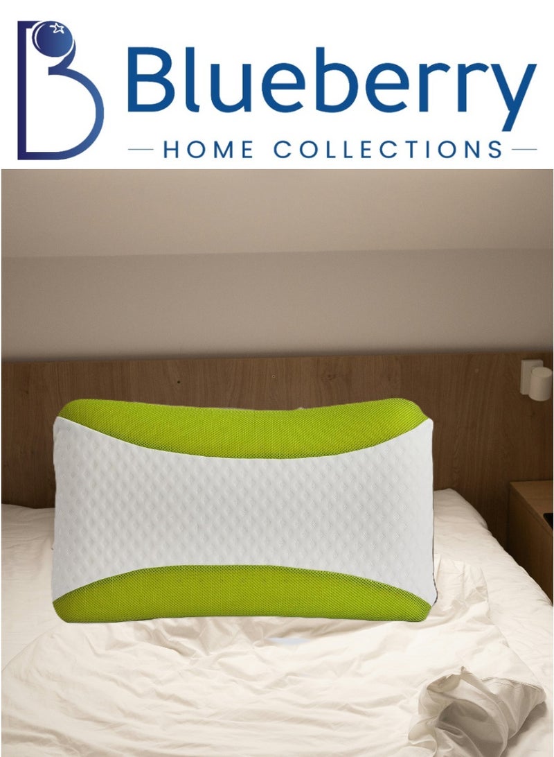 Blueberry Aloe Vera Infused Memory Foam Pillow | Hypoallergenic & Breathable | Removable cover - 60x40x12cm - Image 1
