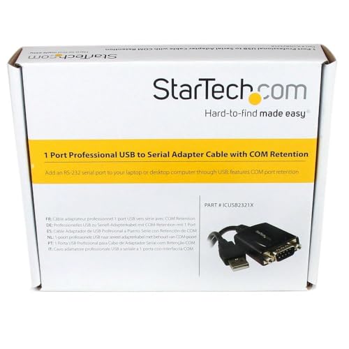 StarTech.com 1ft (30cm) 1-Port Professional USB to Serial Adapter Cable with COM Retention, USB to RS232 Adapter - TAA - Image 4