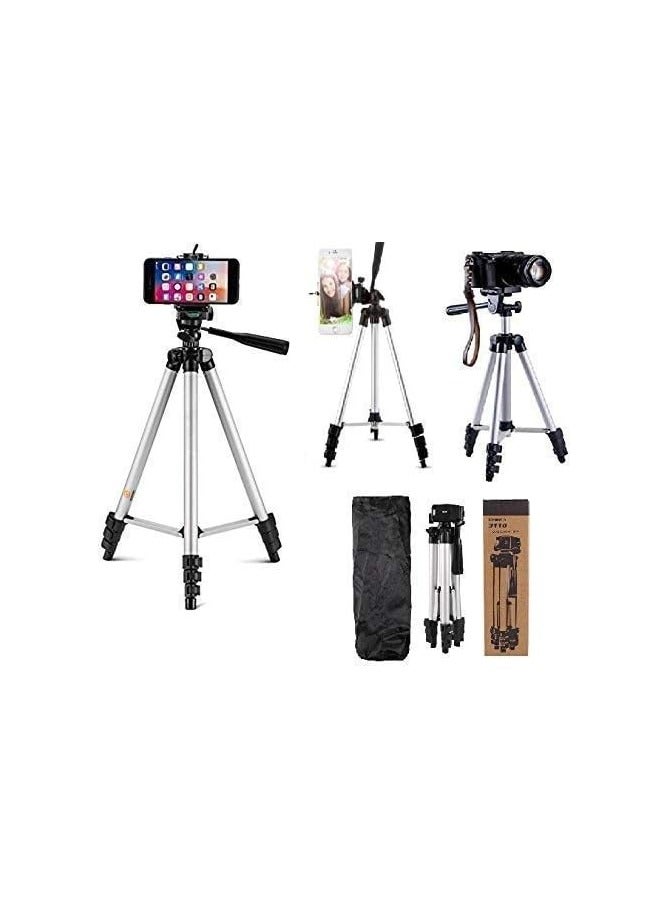 Professional Camera Tripod Mount Stand Silver/Black , Universal Mobile Phone Tripod Silver/Black  - Image 4