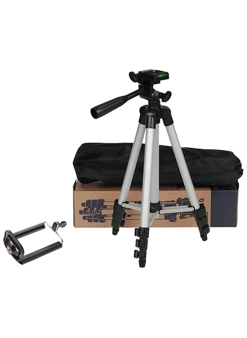 Professional Camera Tripod Mount Stand Silver/Black , Universal Mobile Phone Tripod Silver/Black  - Image 3