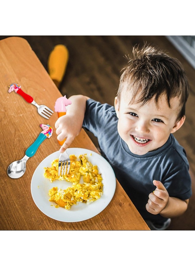 vGRASSP Unicorn Family Baby Spoon And Fork Cutlery For Babies And Kids - Stainless Steel (304) Tableware Set With Comfortable Handle For Boys And Girls - Image 2