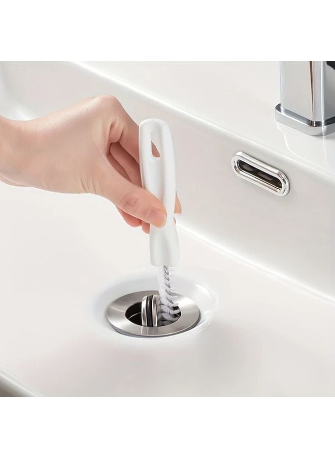 أداة تنظيف المجاري البيضاء المرنة لإزالة انسداد المصرف وقاطع شعر الفرشاة لحوض المطبخ والحمام - Image 3