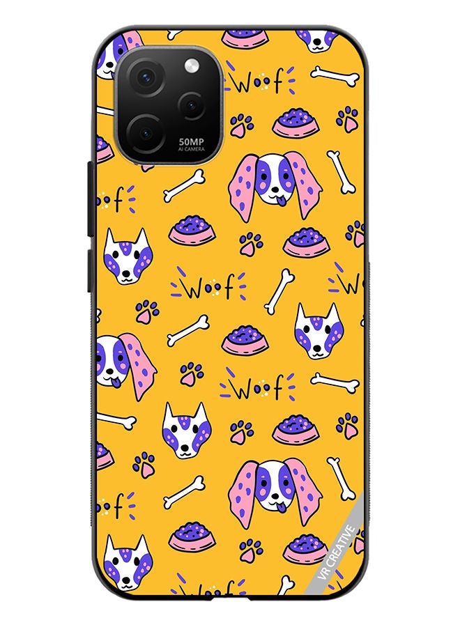 VR CREATIVE Protective Case Cover For Huawei Nova Y61 Dogs Funny Doodle Seamless Pattern Design Multicolour - Image 1