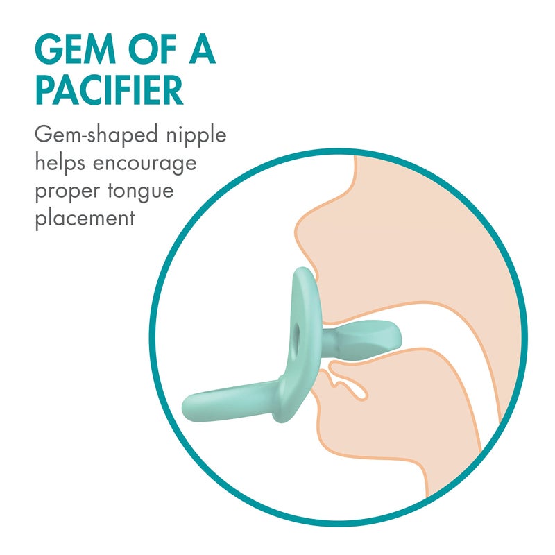Tomy JEWL Orthodontic Silicone Pacifier - Newborn - Blue (2pk) - Image 4