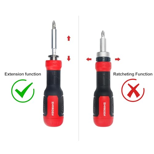 SHARDEN Multi Screwdriver 13-in-1 Screw Driver Adjustable Screwdriver Set Multitool All in One with Torx Security, Flat Head, Phillips, Hex, Square and 1/4 Nut Driver - Image 5