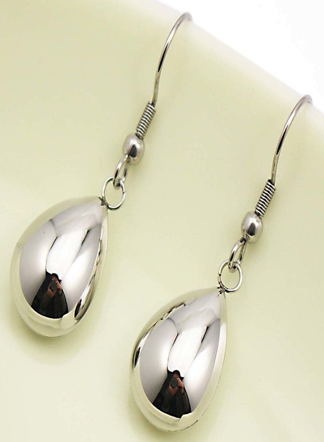 COUYA 316L Stainless Steel Waterdrop Dangle Hook Earrings Silver Shiny Polished Teardrop Earrings Anti Allergic - Image 4