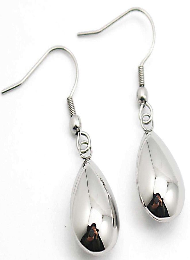 COUYA 316L Stainless Steel Waterdrop Dangle Hook Earrings Silver Shiny Polished Teardrop Earrings Anti Allergic - Image 3