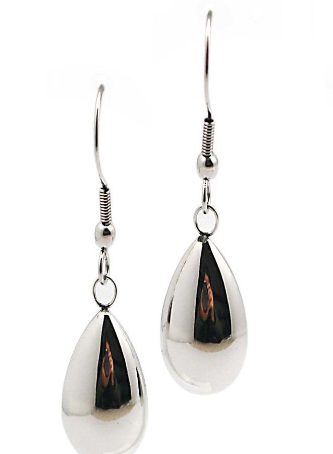 COUYA 316L Stainless Steel Waterdrop Dangle Hook Earrings Silver Shiny Polished Teardrop Earrings Anti Allergic - Image 2