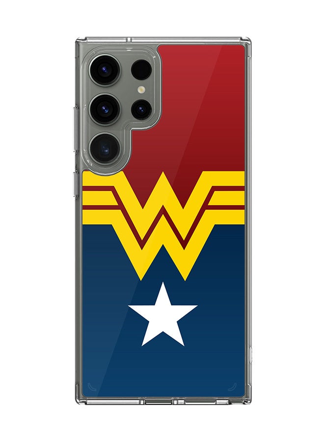 Stylizedd Classic Clear Case for Samsung Galaxy S24 Ultra , Hybrid Soft Case Flexible Edges Anti Drop TPU PC Gel Thin Transparent Cover - Wonder Woman  - Image 1