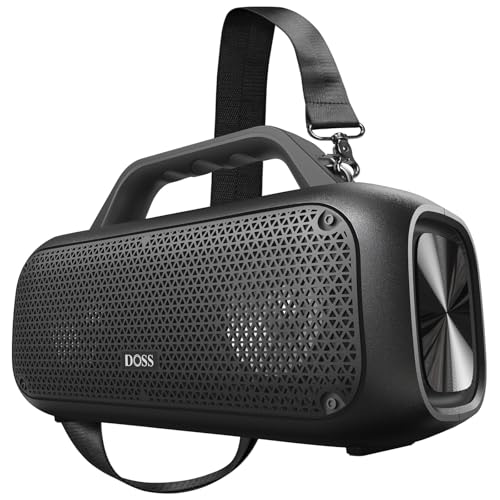 DOSS Extreme Boom Outdoor Bluetooth Speaker with 60W Mighty Sound, Deep Bass, 30H Playtime,10400mAh Power Bank, BT 5.3, IPX6 Waterproof, Portable Strap for Camping, Pool, Beach, Garage, Work - Image 1