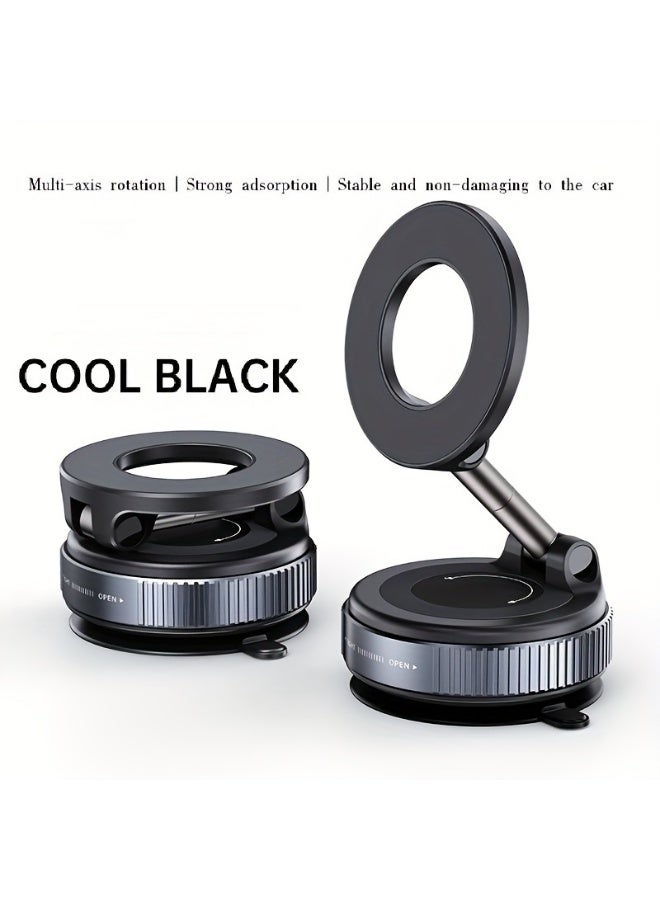 Magnetic Car phone holder, Ultra Vacuum Magnetic Suction Cup Phone Mount 360 ° Rotating Foldable Dashboard Car Cell Phone Holders, Universal for All Smartphones (Black) - Image 5
