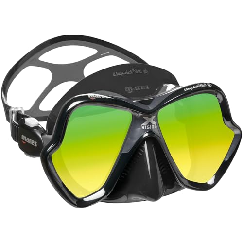 MARES Unisex Adult X-Vision Ultra Liquidskin Comfortable Scuba Diving Two Window Mask with Silicone Face Piece, Black/Gray/Gold Lens - Image 5