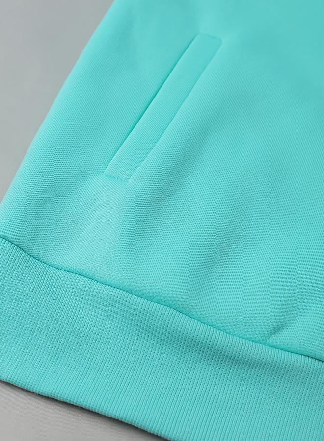 تايك تو هودي واسعة بلون أخضر نعناعي بسحاب أمامي - Image 4