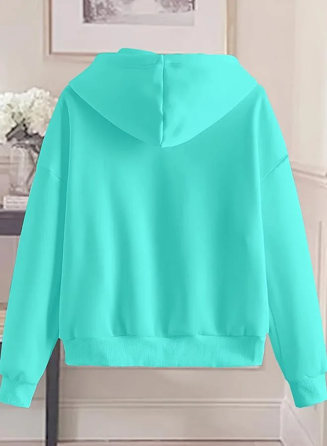 Take Two Take Two Oversized Mint Green Zip Up Hoodie