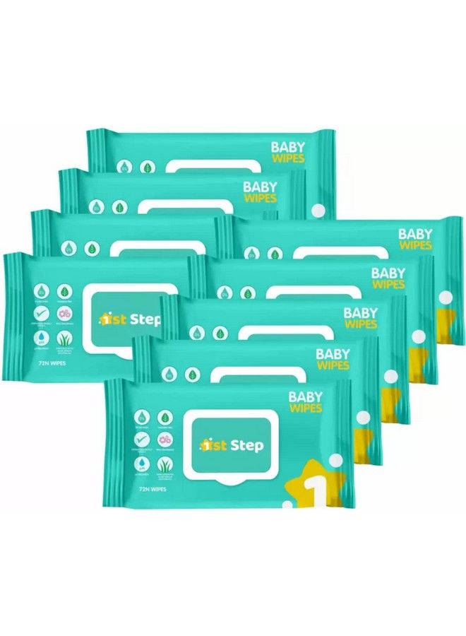 1st Step Baby Wet Wipes With Lid Enriched And Aloevera And Jojoba Oil (72 Wipes Pack X 9Packs = 648 Wipes) - Image 1