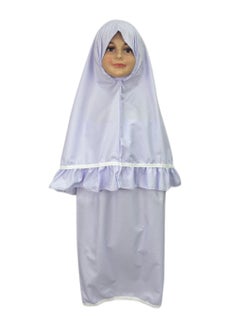 City Rose Islamic Girls Pray khimar Two Pieces Sets Cotton Dress Hijab Abaya Floral Suit  - Image 1