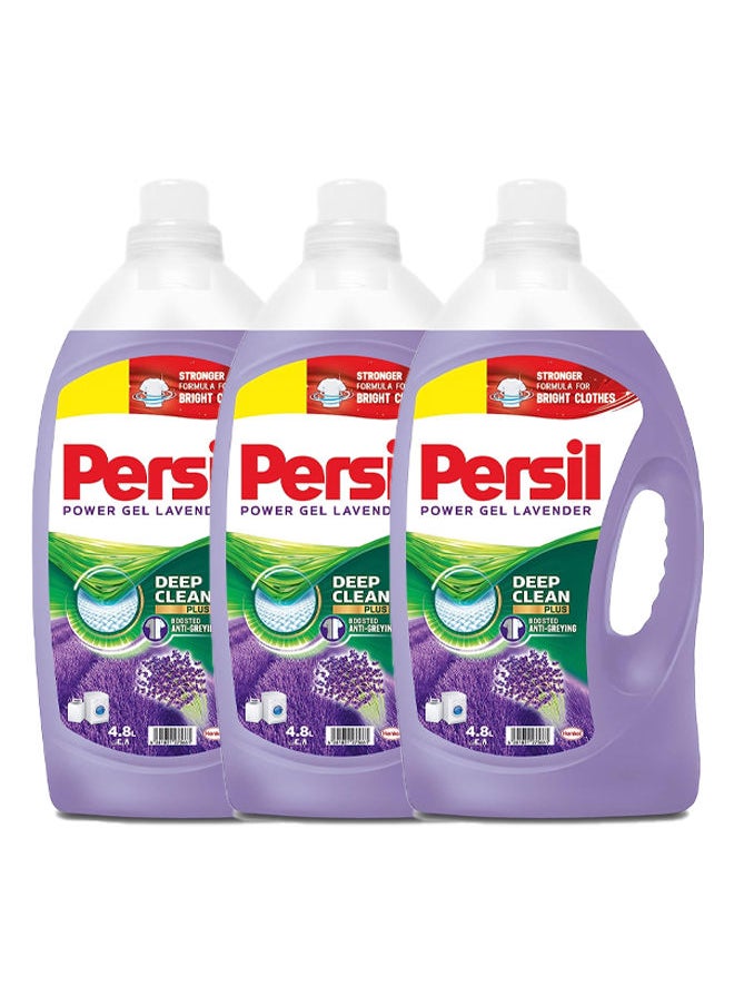Persil Power Gel Liquid Laundry Detergent with Deep Clean Technology Lavender 4.8L Pack of 3  - Image 1