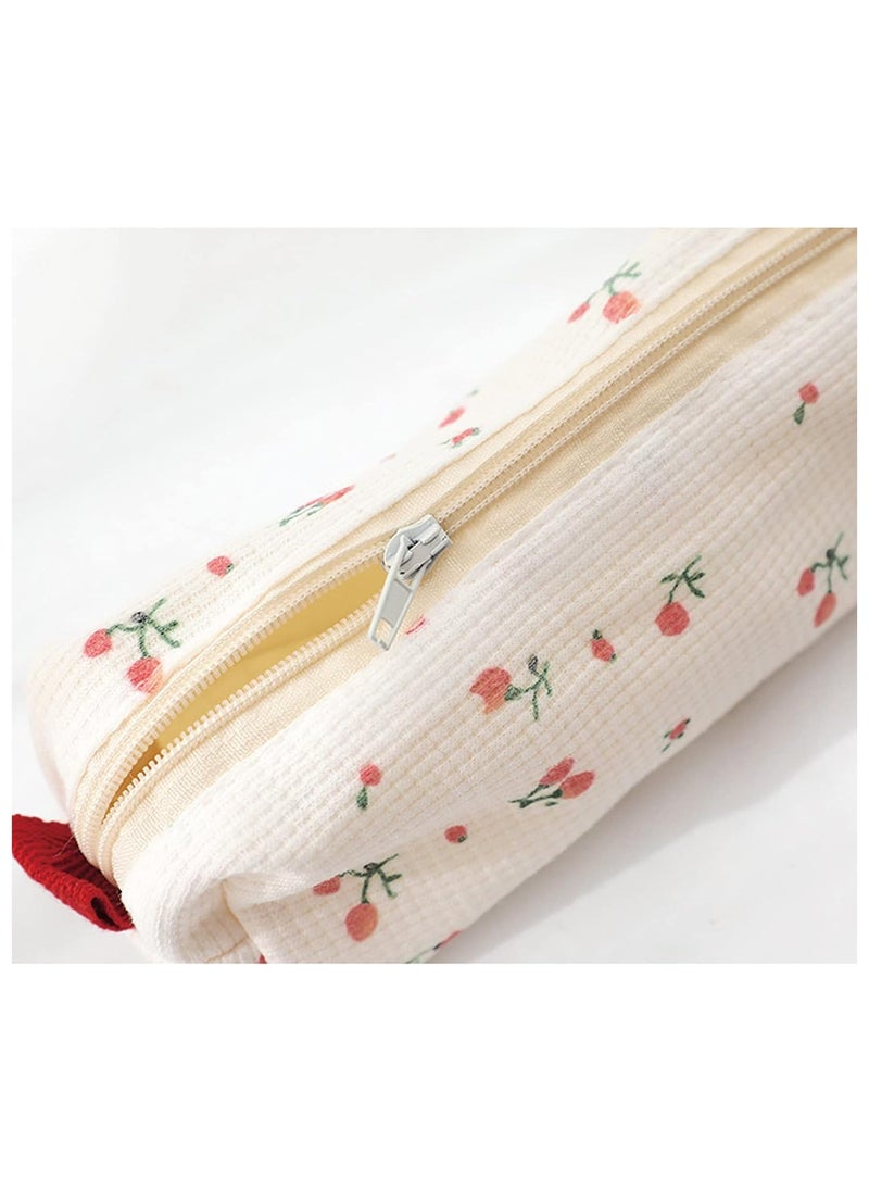YelaJoy 2 Pcs Cute Pencil Case/ Pouch, Pencil Bag/Case Holder Floral Pen Holder Cosmetic Makeup Bag for Women (2Pcs Soft Flower)  - Image 2