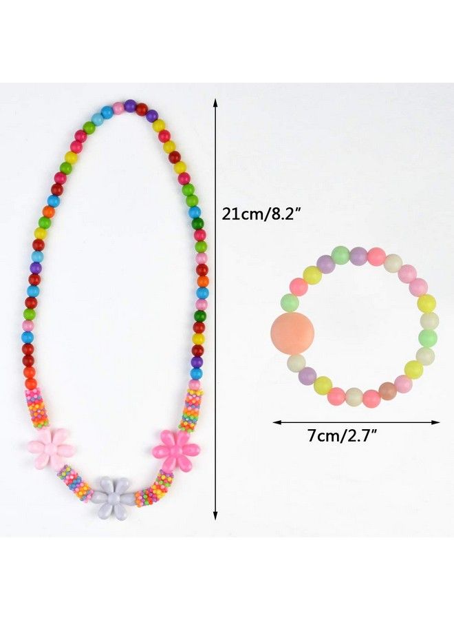 obmwang 30Pcs Princess Necklace Bracelet Set Teenager Costume Jewelry Play Jewelry For Women Dress Up Pretend Play Party Favors  - Image 3