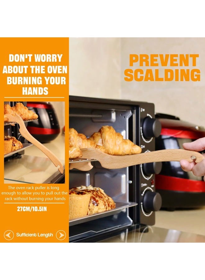 Shinelingee Oven Rack Puller, Wood Oven Rack Push Pull Tool, Prevent Scalding, Pull out Hot Racks Safely, Long Handle Toaster Oven Accessories,Suitable For Kitchen Oven, Air fryer,etc (2) - Image 2