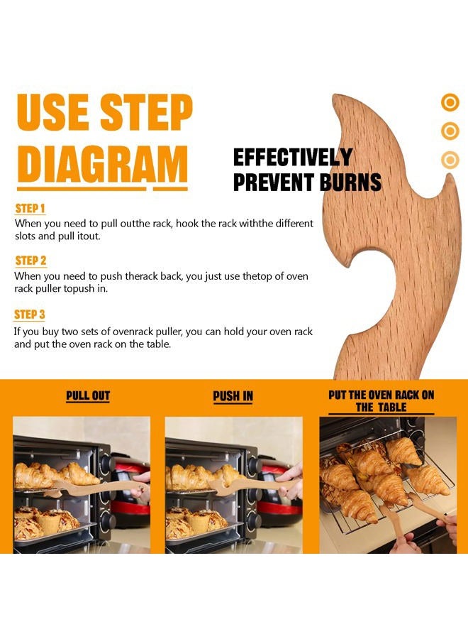 Shinelingee Oven Rack Puller, Wood Oven Rack Push Pull Tool, Prevent Scalding, Pull out Hot Racks Safely, Long Handle Toaster Oven Accessories,Suitable For Kitchen Oven, Air fryer,etc (2) - Image 4