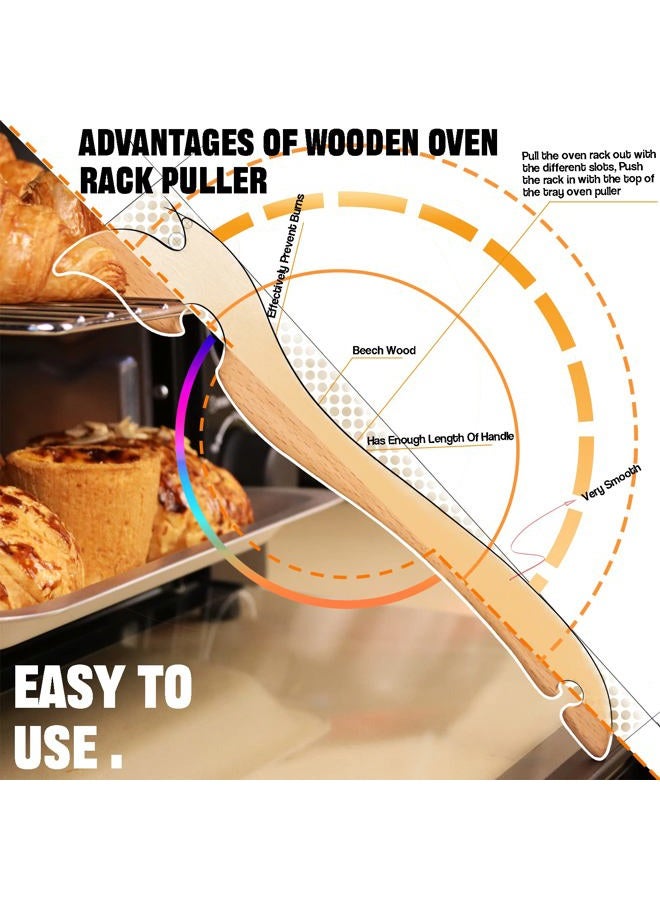 Shinelingee Oven Rack Puller, Wood Oven Rack Push Pull Tool, Prevent Scalding, Pull out Hot Racks Safely, Long Handle Toaster Oven Accessories,Suitable For Kitchen Oven, Air fryer,etc (2) - Image 5