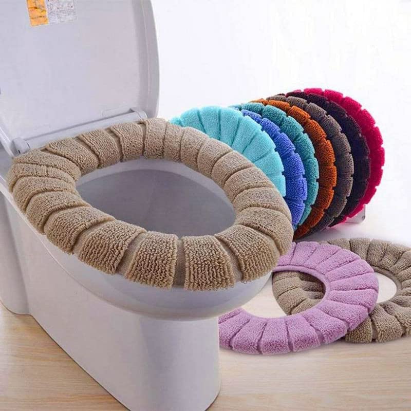 2 N FASHION 2 N FASHION Thicker Soft Toilet Seat Cover Pads Stretchable Cushioned Lid Covers Washable Cloth for Bathroom - Image 1