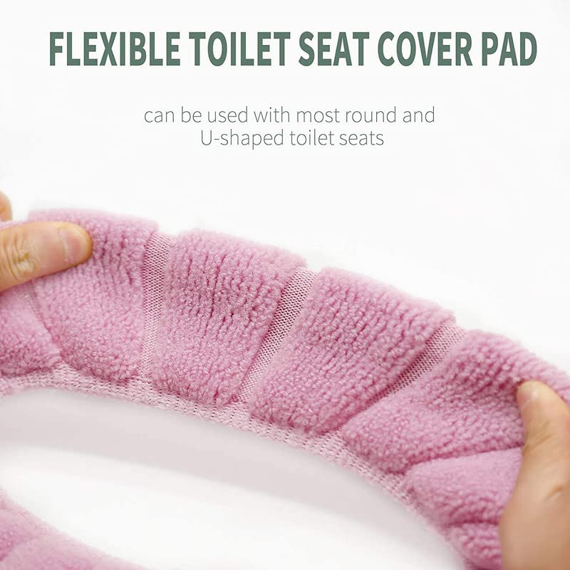 2 N FASHION 2 N FASHION Thicker Soft Toilet Seat Cover Pads Stretchable Cushioned Lid Covers Washable Cloth for Bathroom - Image 5