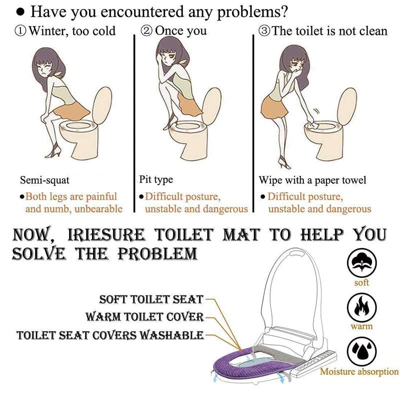 2 N FASHION 2 N FASHION Thicker Soft Toilet Seat Cover Pads Stretchable Cushioned Lid Covers Washable Cloth for Bathroom - Image 4