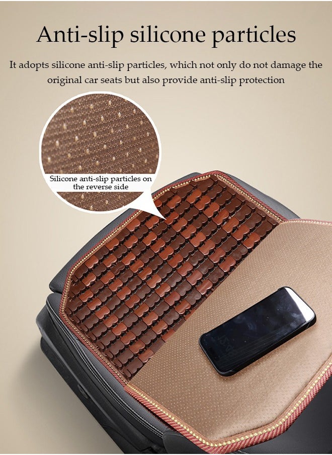 DUNISO Bamboo Car Seat Cover, Breathable Cool Car Seat Cushion Protective Cover, Car Seat Cover Cushion,  Anti Slip And Washable，Suitable For Use In Spring, Autumn, And Summer，Suitable For Most Car Models  - Image 4