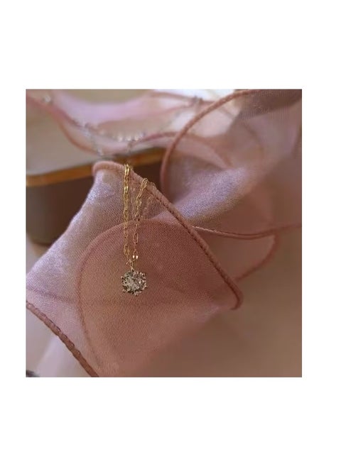 سلسلة حجر cz مطلية بالذهب عيار 18 قيراط