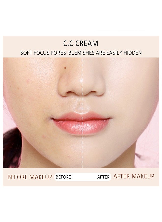 EELHOE CC Cream -Self Adjusting For Mature Skin, Colour Correcting Face Sunscreen And Foundation, Pre-Makeup Primer Moisturizing Skin Concealer (Nature) SPF 50 - Image 5