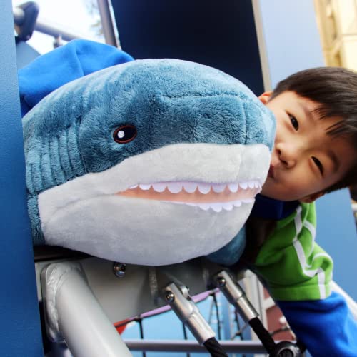 Ryttir 31 Inch XL Big Shark Stuffed Animal,Soft Shark Plush Chubbier Stuffed Shark Décor Fuzzy Shark Pillow,Perfect Stress Relief Shark Gifts for Women Kids - Image 4