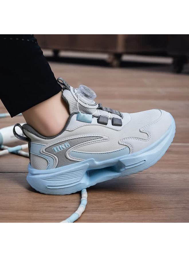 Bkg Kids Jump Rope Training Shoes Girls Elementary School Running Non-slip Wear-resistant Sports Shoes Zyq25607 Light Gray Blue Size 35 - Image 2