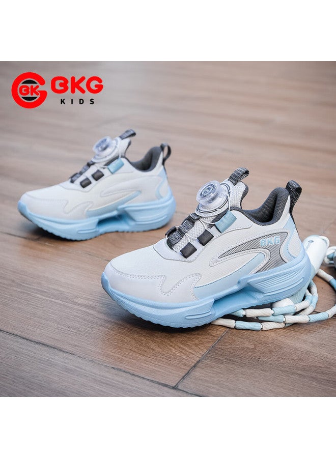 Bkg Kids Jump Rope Training Shoes Girls Elementary School Running Non-slip Wear-resistant Sports Shoes Zyq25607 Light Gray Blue Size 35 - Image 1