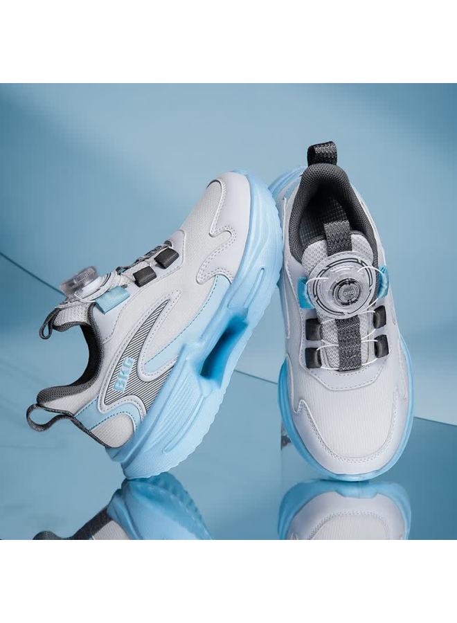 Bkg Kids Jump Rope Training Shoes Girls Elementary School Running Non-slip Wear-resistant Sports Shoes Zyq25607 Light Gray Blue Size 35 - Image 5