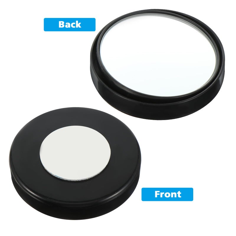 Car Blind Spot Mirrors Pair 360 Degree Wide Angle Rearview Auxiliary With Black Frame - Image 5