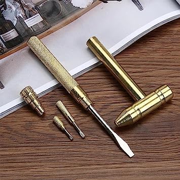 HEBEZON HEBEZON 5 in 1 micro mini multifunction copper hammer mini hammer hathodi with 4 diffrent screwdriver inbulit usefull for repair gadget watch mobile Pack oF 1  - Image 2