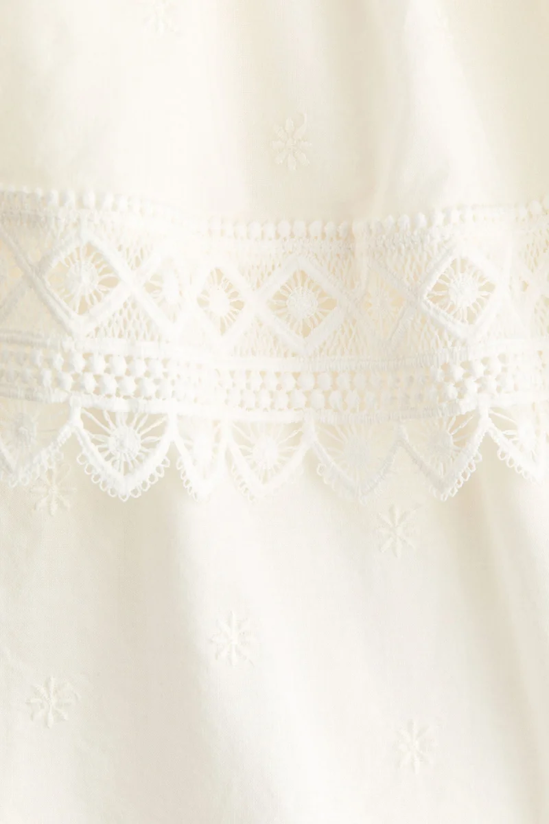 H&M Lace-trimmed cotton dress