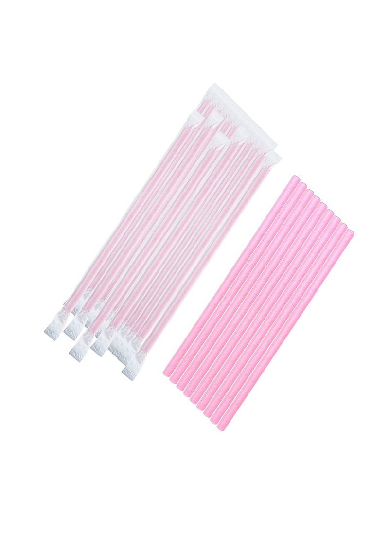 YASHTECH 8mm Paper Straws Pink Individually Wrapped Pack of 500  - Image 1