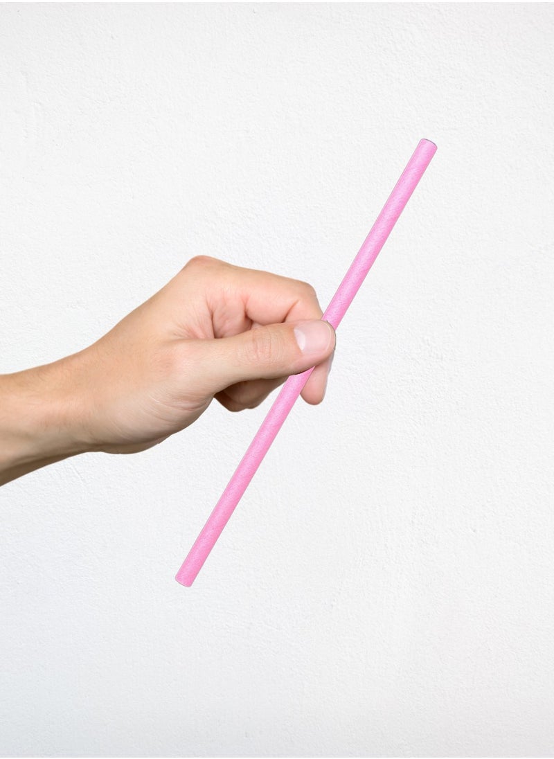 YASHTECH 8mm Paper Straws Pink Individually Wrapped Pack of 500  - Image 2