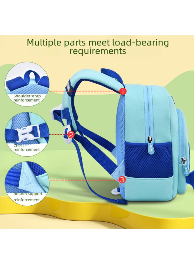 Orang Cute Shark Kindergarten Schoolbag Ridge Relief مادة الغوص حقيبة ظهر للأطفال مبيعات مباشرة - اللون: حقيبة صدر القرش الأزرق المائي - Image 4