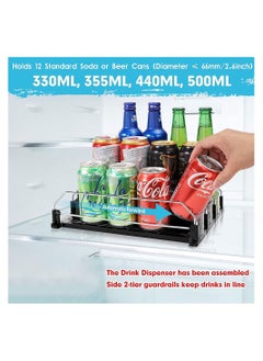 Cool Baby COOLBABY Automatic Can Dispenser for Fridge Kitchen Cupboard Pantry Countertop Storage 12 Standard Size Soda Pop Cans Organiser Self Pushing Fridge Drinks Organiser Holder Rack  - Image 2