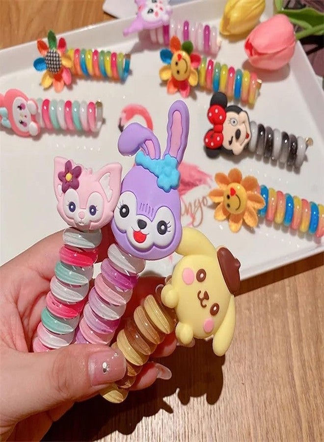 Ashkash 2-Piece Adorable Unicorn Spiral Hair Ties For Girls - Colorful Telephone Cord Ponytail Holders, Perfect Summer Accessory & Gift Idea - Image 4