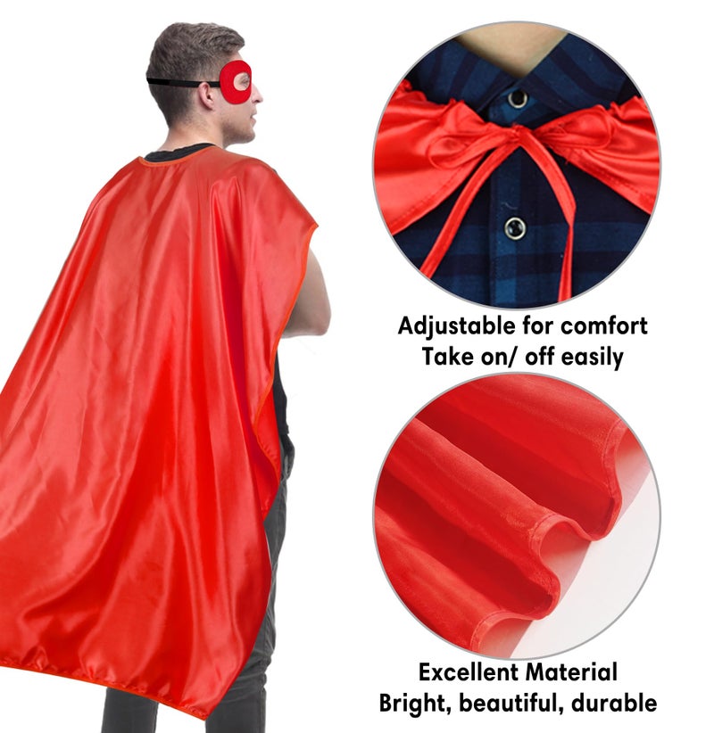 D.Q.Z Bulk Superhero-Capes and Masks for Adults Super Hero Costume Women Men Group Halloween Team Spirit Party,10 Pack - Image 4